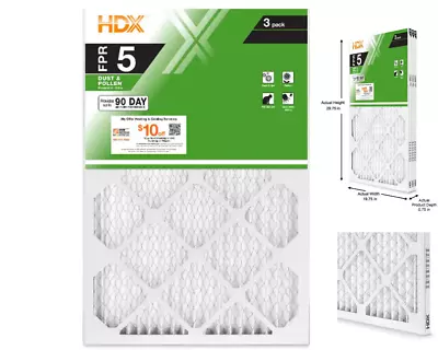 20 X 30 X 1 Standard Pleated Air Filter FPR 5 3-Pack Air Filters Replacement • $15.67
