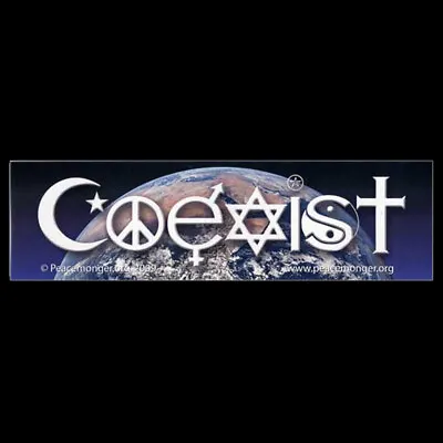 Coexist Over Planet Earth BUMPER STICKER Or MAGNET Magnetic Decal Global Peace  • $4.99