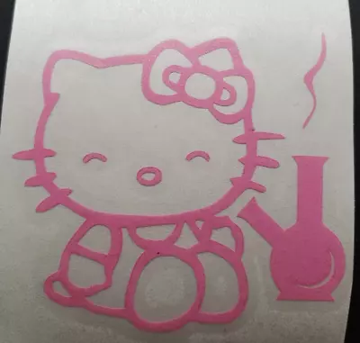 3  Mini Hello Kitty Bong Die Cut Vinyl Decal Sticker Pink Weed 420 • $10.24