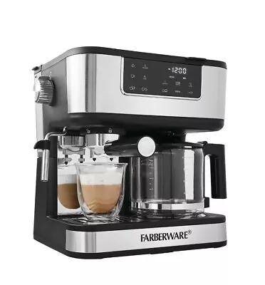 “Farberware Dual Brew 10-Cup Coffee + Espresso - Touch (Glass Carafe Missing) • $59.99