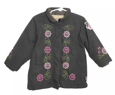 Me Too Girl's Jacket Size 18-24 Months Pink Brown Embroidered Hearts Zip Pockets • $13.99