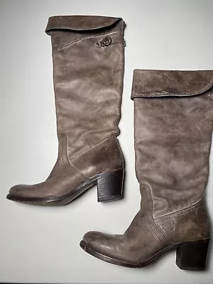 Frye Womens Jane Beige Leather Round Toe Knee High Riding Boots 77594 Size 8 B • $59.99