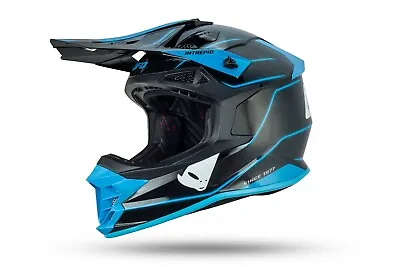 UFO Intrepid Motocross Helmet Black Blue Gloss All Adult Sizes • $119.97