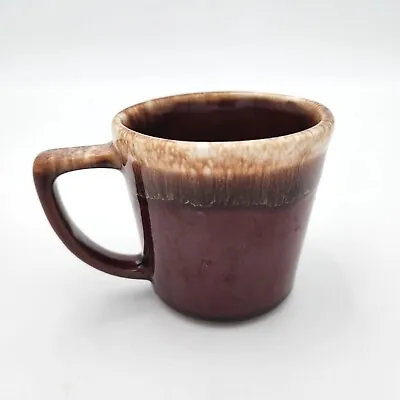 Vintage Mid-Century McCoy Pottery Coffee Mug Brown Drip Glaze Cup D Handle 9 Oz • $6