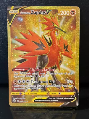 Pokémon TCG Galarian Zapdos V Sword & Shield: Brilliant Stars 182/172 Holo... • $9.99