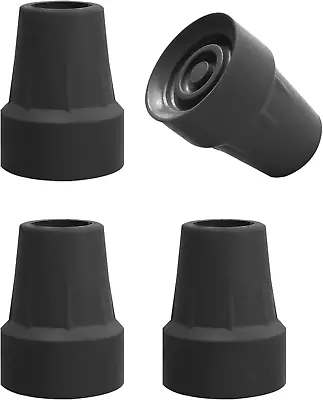 4 Pack 3/4 Inch Rubber Cane Tips For Canes Crutch Walking Sticks And Walkers (Bl • $11.66