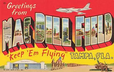 Vintage Postcard Greetings From MacDill Field Tampa Florida WW2 • $14.99