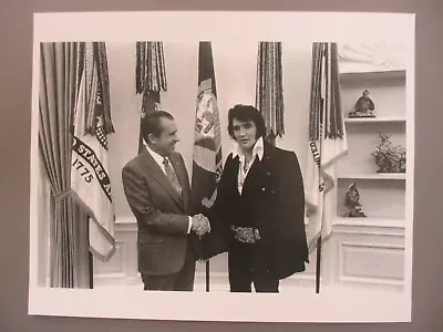 Elvis Presley Richard Nixon Black & White 8 X 10 Glossy Promo Photo ! • $5.99