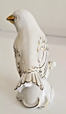 Erphila Bird Figurine Porcelain Germany White Gold Accent 5.5  VTG • $13.99