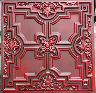 PL16 Faux Tin Artistic Antique Red Ceiling Tiles Decortion Wall Panel 10tile/lot • $129.90