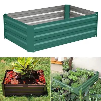 Galvanised Steel Garden Raised Bed Framed Planter Pot Vegetable Flower Herb Box • £29.95