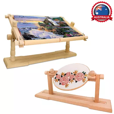 Wooden Embroidery Stand Cross Stitch Frame Rack Adjustable Needlework Stitching • $73.88