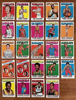 Vintage 1971-1972 Topps Basketball Card Lot Nba Aba 24 Different - Mid Grade • $35