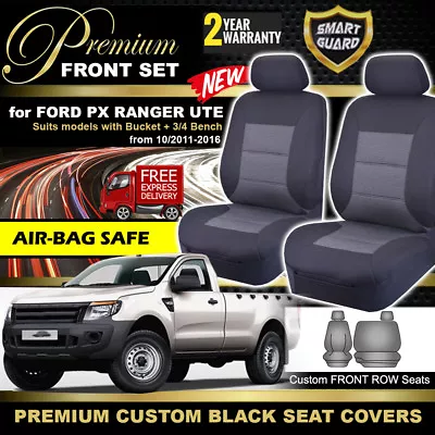 Premium Black Custom Seat Covers For Ford Ranger PX MK1 Single CAB 11/2011-16 XL • $99.95