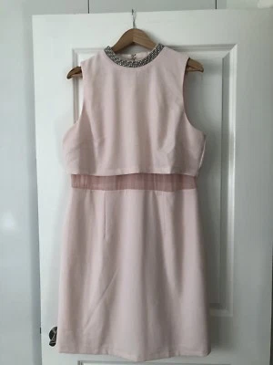 $49 • Buy Asos Curve Dress Pale Pink Embellished With See Through Panel At Waist Size 20