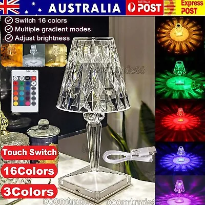 Christmas Gift LED Crystal Table Lamp Acrylic Bedroom Bedside Desk Night Light • $14.91
