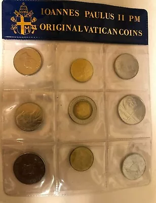 Vatican Coin Set: 8 Coins Featuring St. John Paul II 1 Coin Featuring Pius XII • $24