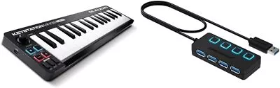 M-Audio Keystation Mini 32 MK3 - Portable USB MIDI Keyboard Controller & Sabrent • £84.99