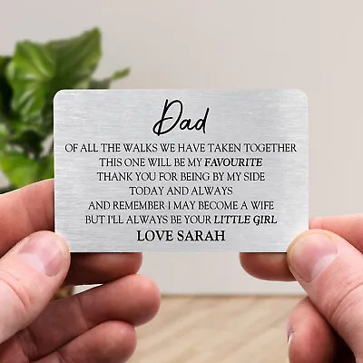 Father Of The Bride Gift Dad Keepsake Wedding Gift For Dad FOB Gift Wallet Card • £6.99