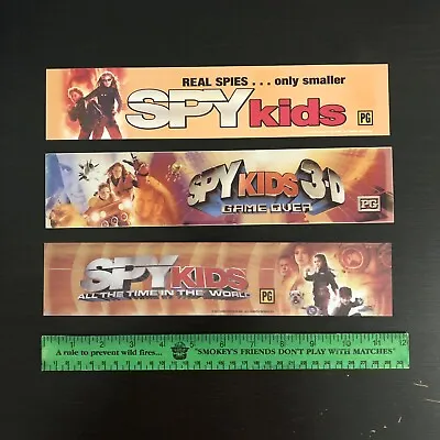 SPY KIDS Lot Of 3 Movie Theater Mylar Poster 2.5x11.5 DS OG Sylvester Stallone • $29.99
