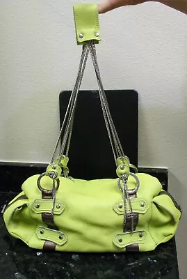 Gustto Lime- Green Leather Bag Chain New With Tag $495 Spain Stunning !!! • $125