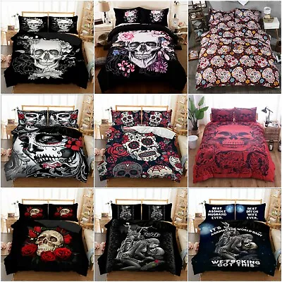 £19.99 • Buy Skull Duvet Quilt Cover Gothic 3D Bedding Set Pillowcases Single Double King Hot