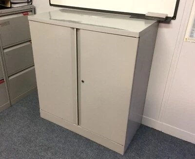 £80 • Buy USED Bisley 102 Cm H X  92cm W X 46cm D Cupboards Double Grey Doors 2 Tier