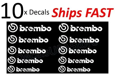 10 X Brembo Caliper Decal White Sticker - Heat Resistant - Free Shipping • $10.50