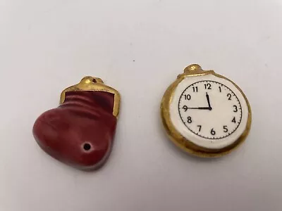 50s Mini Pocket Watch & Coin Purse Arcadia Salt & Pepper Shakers F 75 • $20