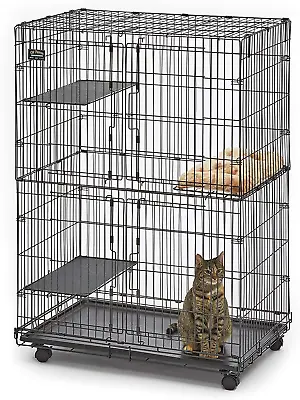 Large Folding Collapsible Pet Cat Wire Cage Indoor Outdoor Playpen Vacation • $123.99