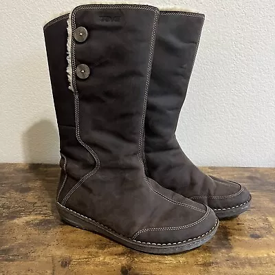 TEVA Tonalea Leather Boots Womens Size 8.5 4327 Brown Waterproof Winter SB08 • $40