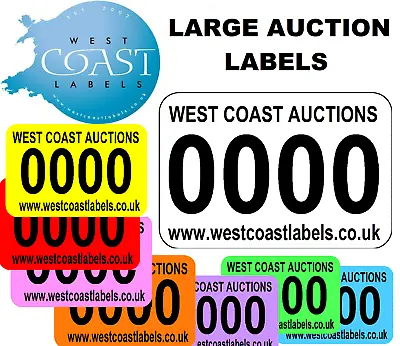 Auction Number Lot Labels Stickers On ROLL Sequential Personalised Large Perm • £8.99