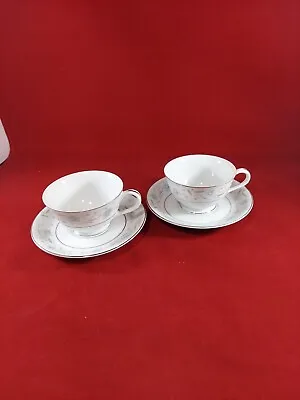 Vintage English Garden Fine China 1221 Platinum 2 Footed Tea Sets Japan • $28