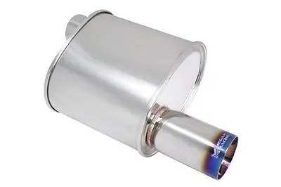 Megan 3.5  F-rt Stainless Roll Burnt Tips Universal Muffler 2.5  Inlet • $121.58