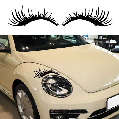 Car Sticker Eyelashes Stripe Decal For Headlight Fog Light Cute Eyebrow Decor • $11.50