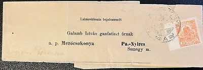 Hungary #P6 Or #P7 Or #P7a W Mezocsokonya Cncl On Wrapper (XF Stamp) *d • $35