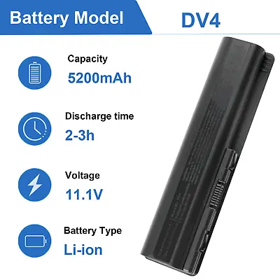 6 Cells Battery For HP Pavilion DV4 DV5 DV6 CQ40 CQ45 CQ60 CQ61 Series 58Wh • £15.99