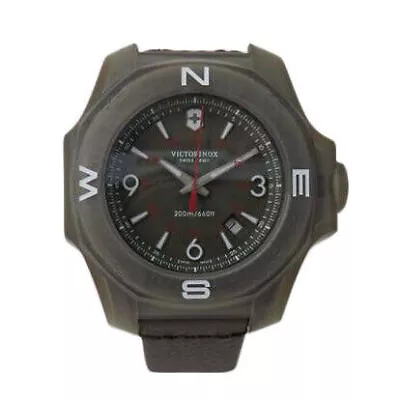 USED VICTORINOX INOX 241779 Brown Quartz Leather Titanium Khaki Men's Watch • $836.47
