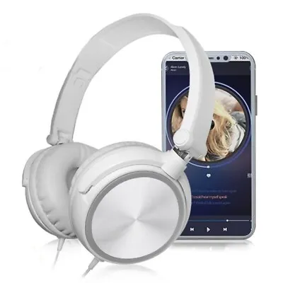 3.5mm Wired Headphones Over Ear Headsets Bass Stereo Earphone With Microphone • $12.98
