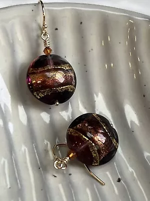 Murano Glass Beads & Gold Fill Earrings  • $22.90