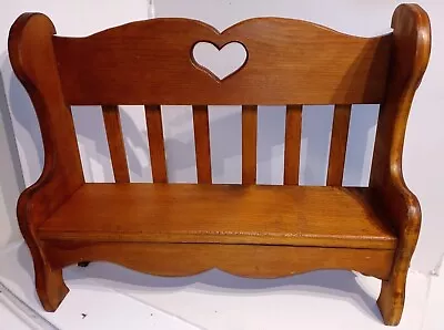 Vintage 23  Handcrafted Solid Knotty Pine Small Child Bear Doll Settle Bench • $75