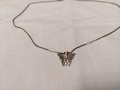Ephiphany Platinum Clad Diamonique Butterfly Necklace • $18