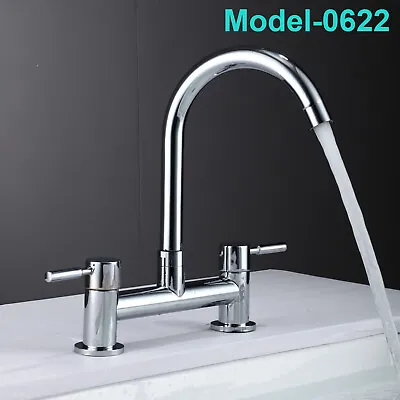 £33.86 • Buy Bathroom/ Kitchen Sink Taps Single/Dual Lever Basin Mixer Tap Mono Brass Faucet 