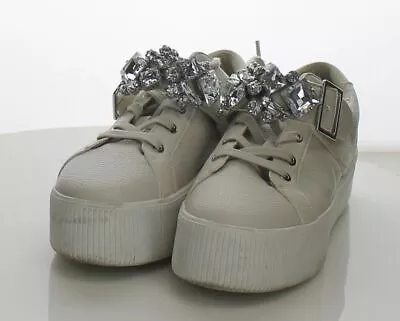 35-65 $169 Women's Sz 6.5 M Karl Lagerfeld Vero Embellished Buckled Sneaker • $19.99