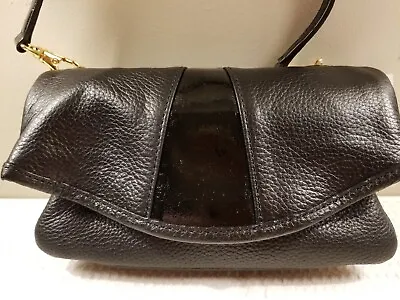 MAXX New York Pebbled Leather Handbag Purse BLACK Clutch Strap NWT • $24.95