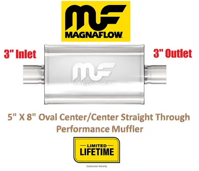 MagnaFlow 5 X8  Oval 3  In / 3  Out Center Straight Through Performance Muffler • $136.66