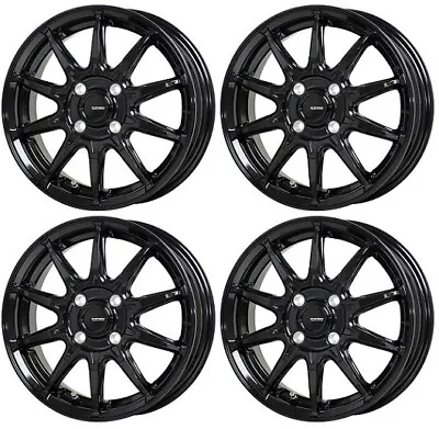 4x G.SPEED G05 14x4.5 +45 4x100 MBK Black Light Track Rims Kei Tora Wheels JDM • $722.70