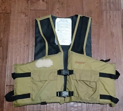 STEARNS Anglers Sport Fishing Life Vest Adult Large/X-Large Tan 4138 • $28.99