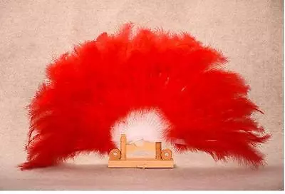 Feather Fan Marabou Fan Dance Fan Decoration Fan Wedding Fan - 28 Staves Red  • $7.99