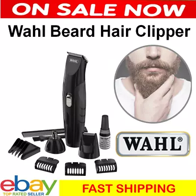 Wahl Cordless Beard Hair Clipper Mens Grooming Shaver Electric Trimmer Nose Ear • $78.85